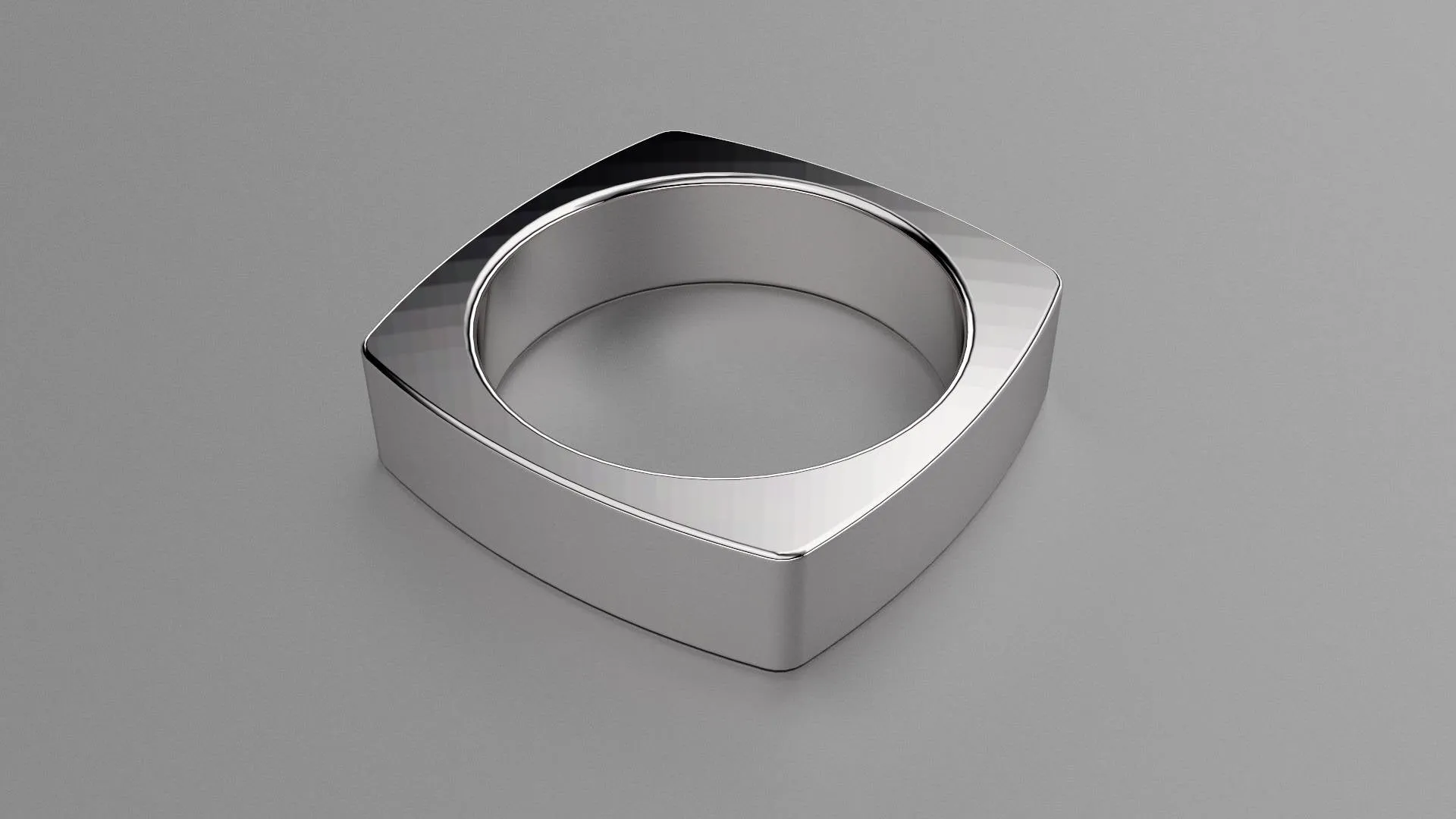 Polished Sterling Silver 6mm Euro Square Wedding Band
