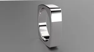 Polished Sterling Silver 6mm Euro Square Wedding Band