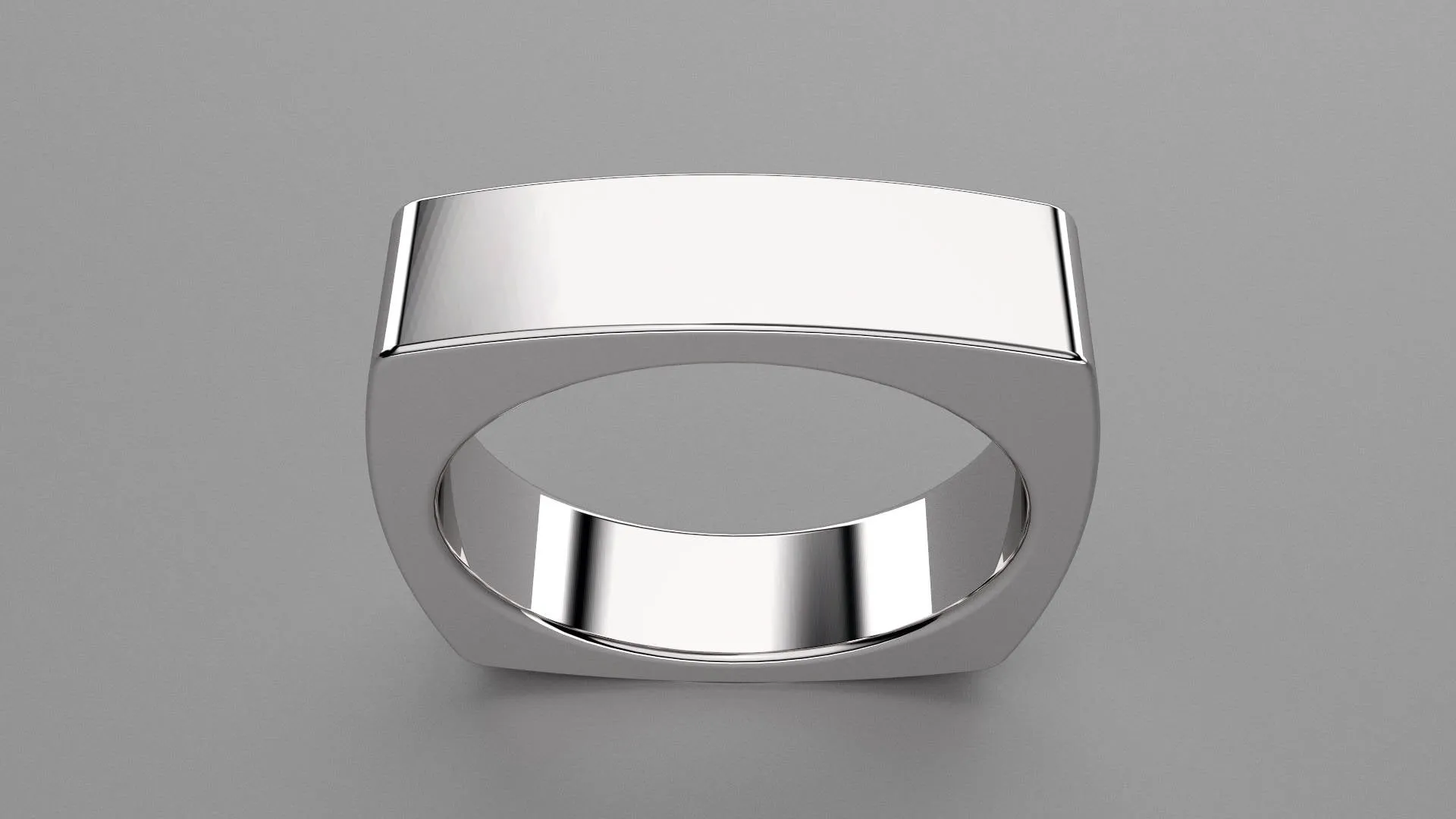 Polished Sterling Silver 6mm Euro Square Wedding Band