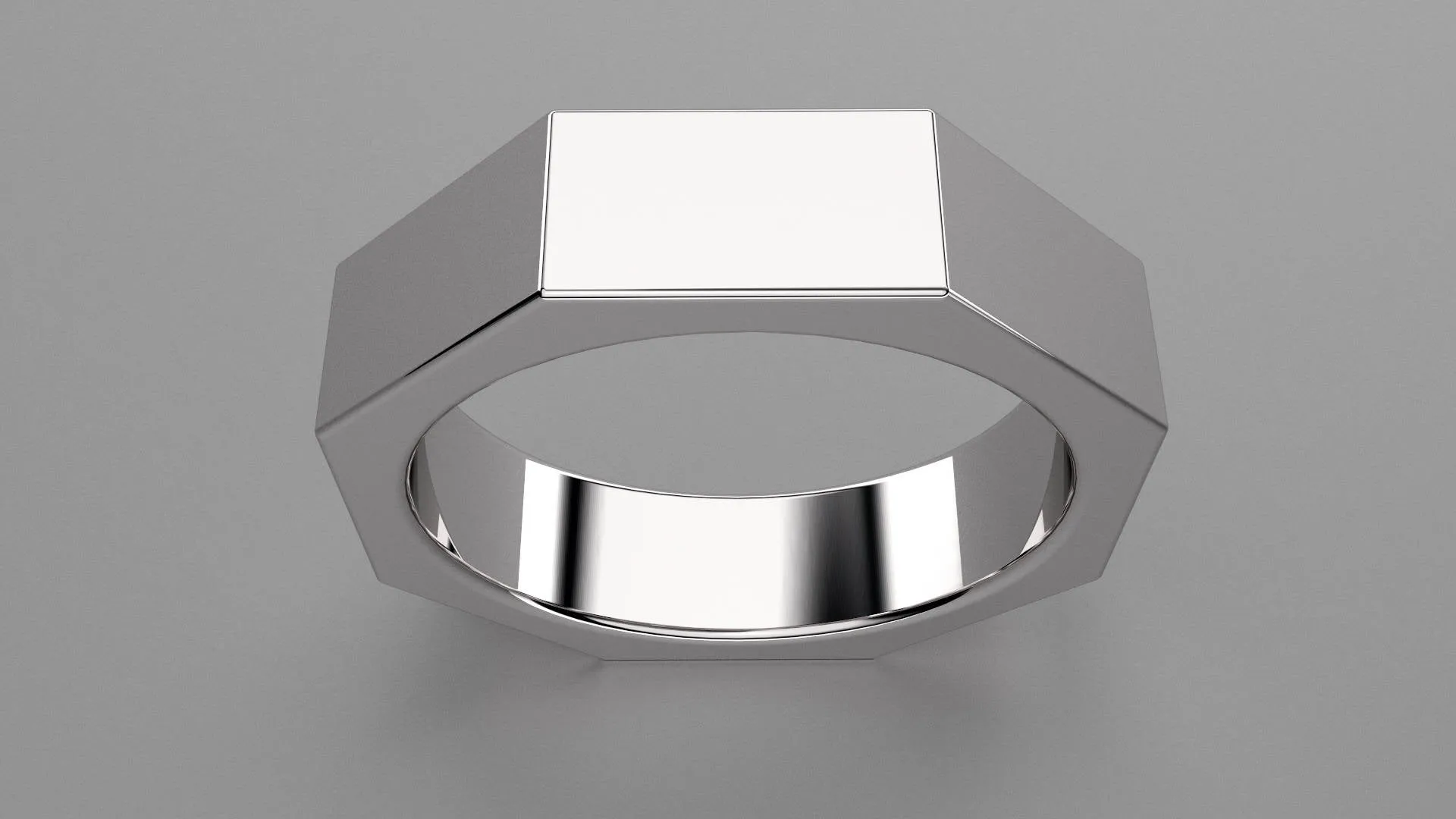 Polished Sterling Silver 6mm Octagon Bolt Wedding Band