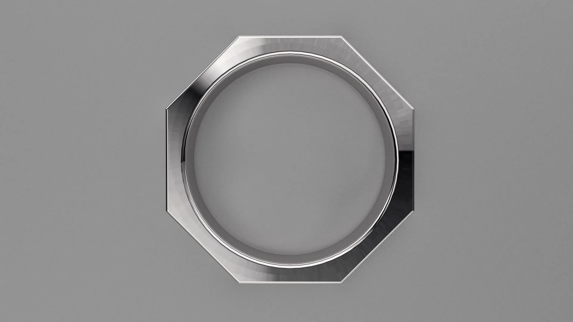 Polished Sterling Silver 6mm Octagon Bolt Wedding Band