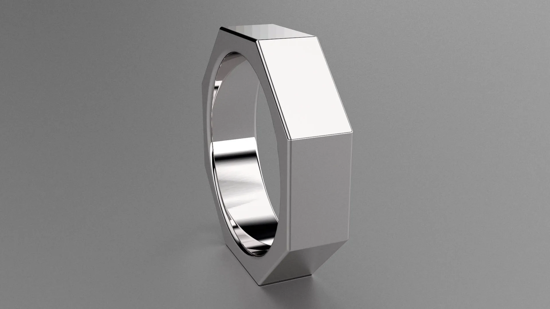 Polished Sterling Silver 6mm Octagon Bolt Wedding Band