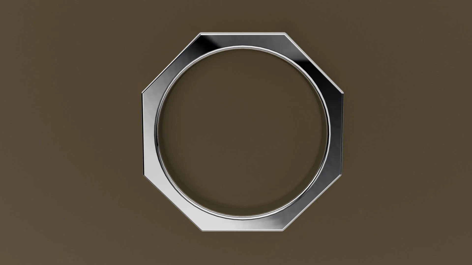 Polished White Gold 4mm Octagon Bolt Wedding Band