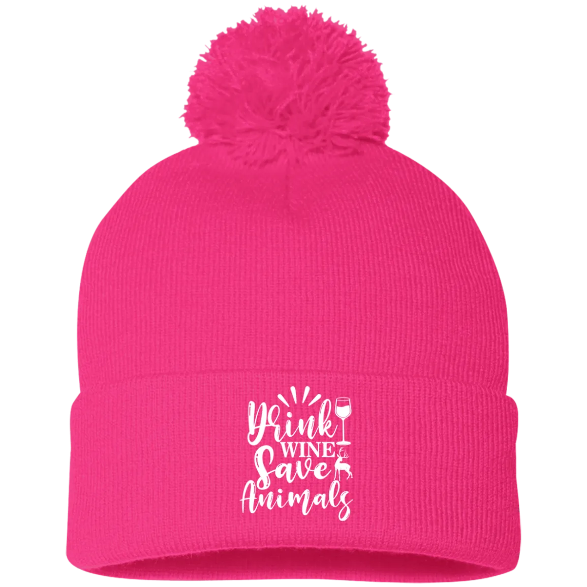 Pom Pom Knit Cap