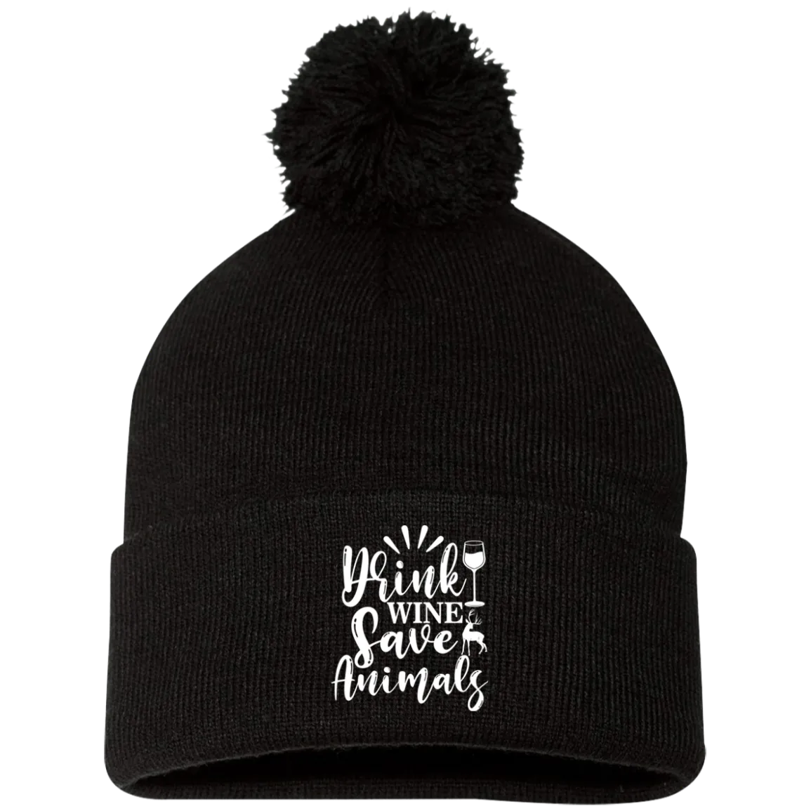 Pom Pom Knit Cap