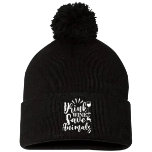 Pom Pom Knit Cap