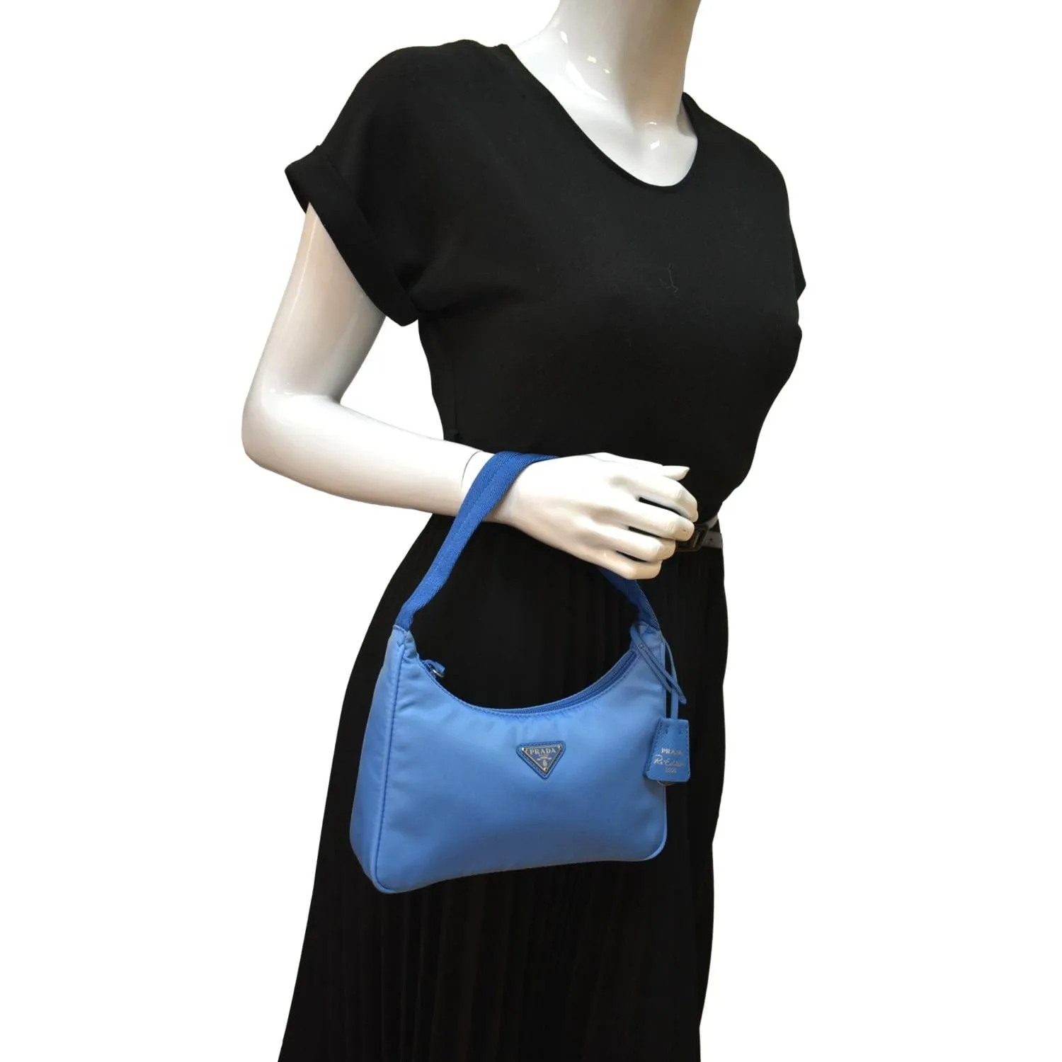 PRADA Re-Edition 2000 Nylon Hobo Bag Blue