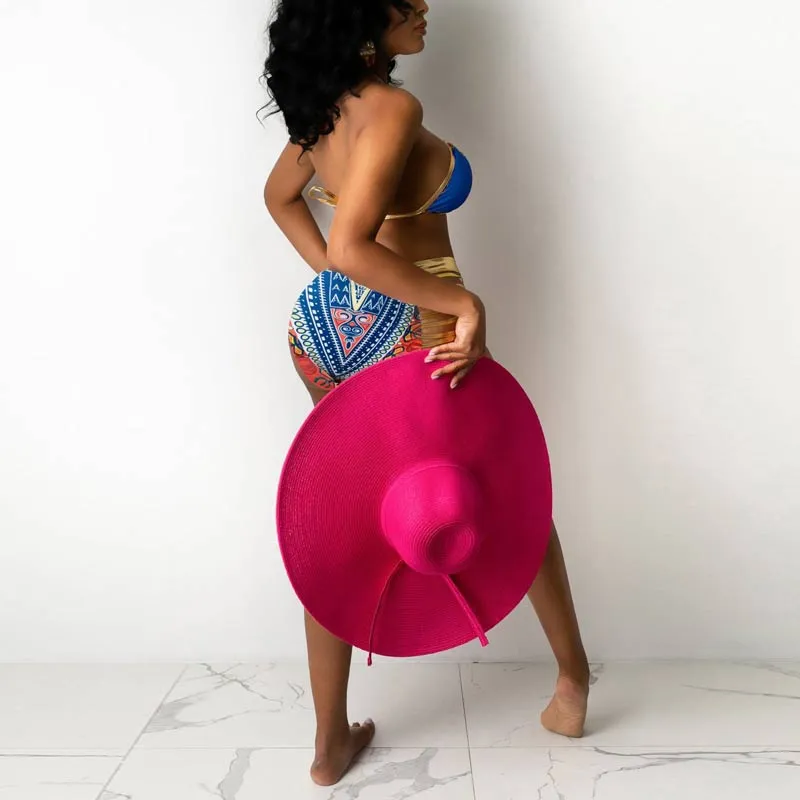 Print Halter Cut Out Two Piece Swimsuit Set