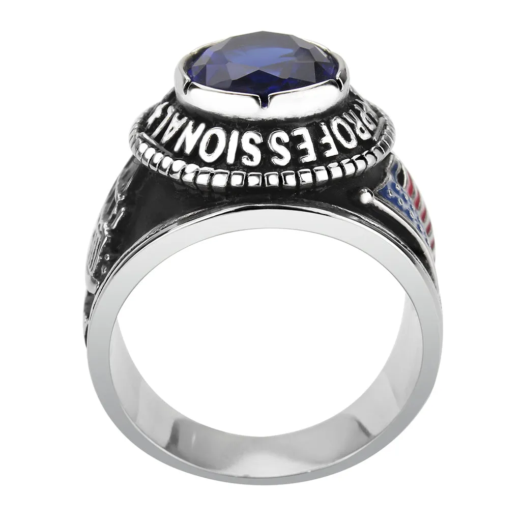 Professional Truck Driver Ring!!! Patriotic American Flag Presented Proudly on the Side