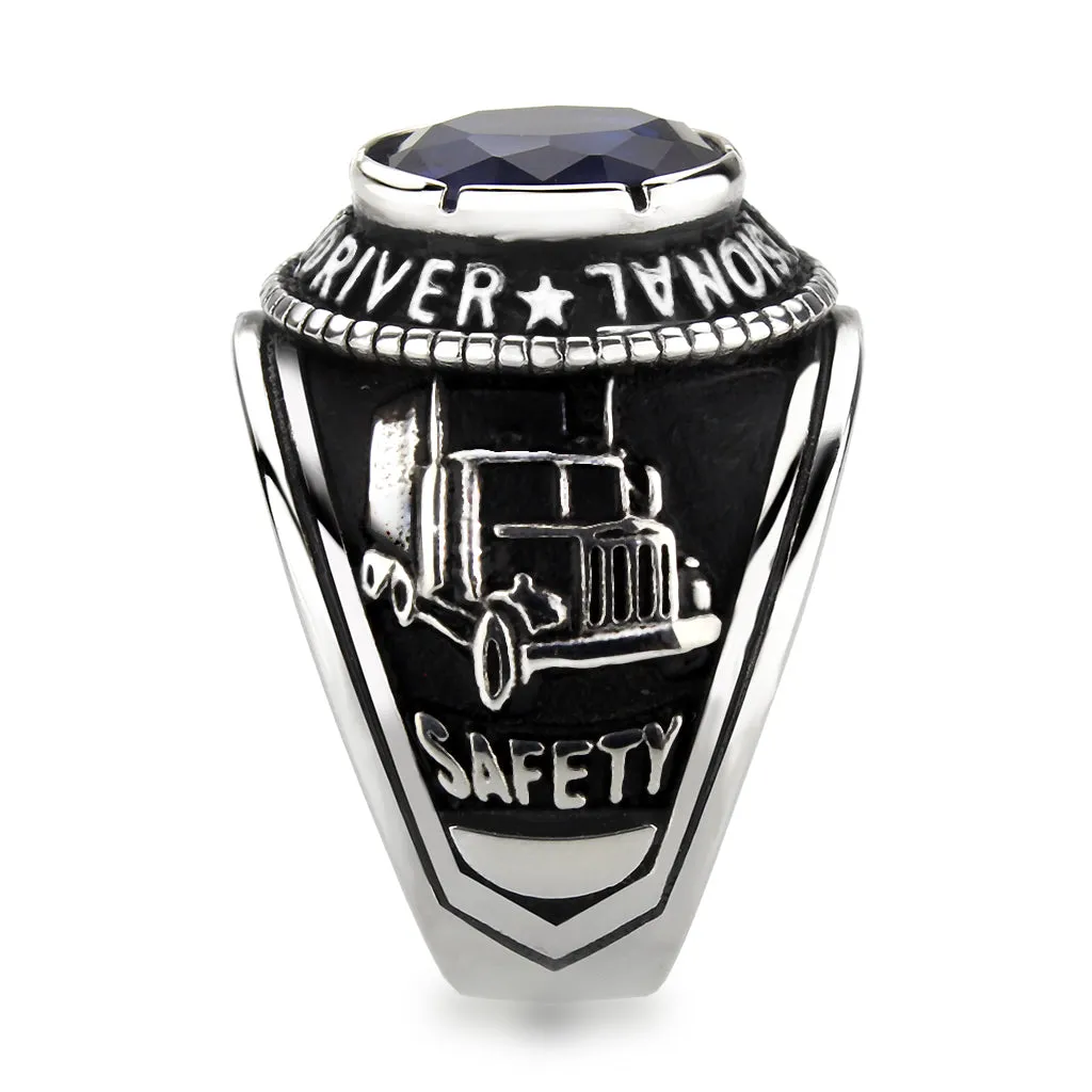 Professional Truck Driver Ring!!! Patriotic American Flag Presented Proudly on the Side