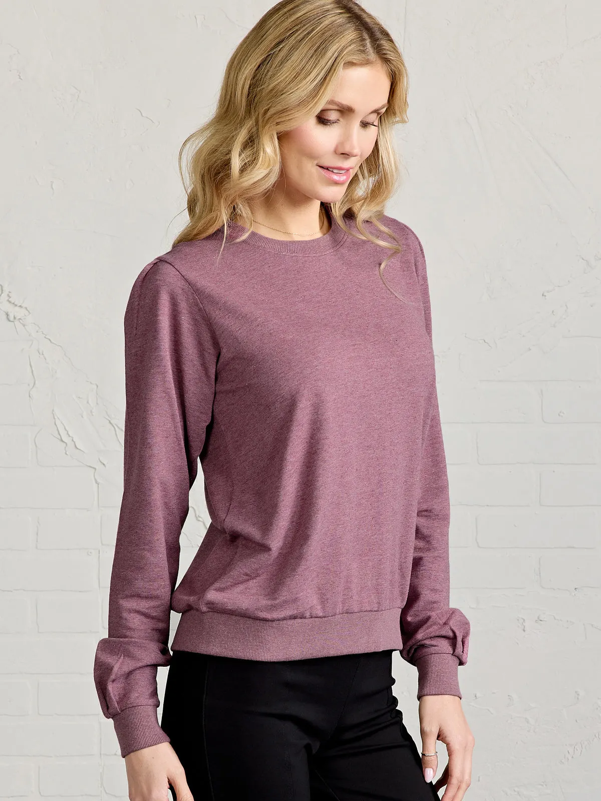 Puff Sleeve Sparkle Sweatshirt