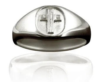 Purity Ring - Guys Sterling Silver Rugged Cross