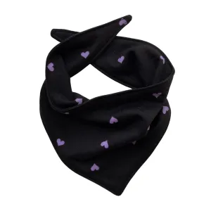 Purple Hearts on Black scARF