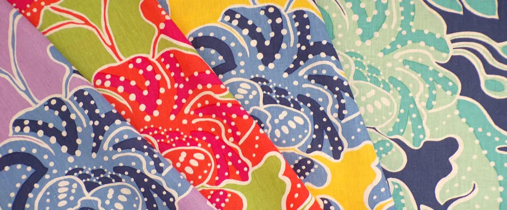 Quadrille Fabric: Albany - Custom Royal / Turquoise / Gray on Suncloth (OUTDOOR)