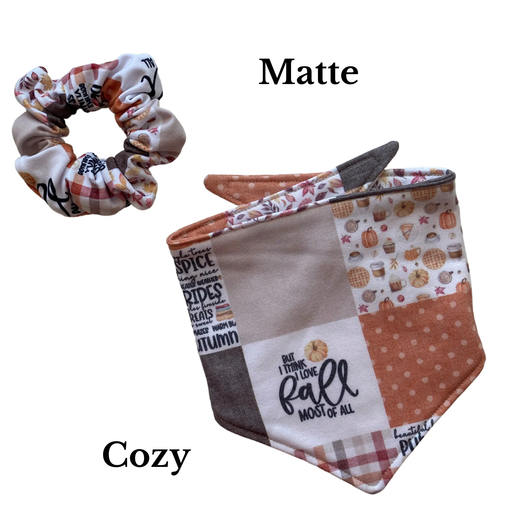 "I Love Fall Most of All" Faux Quilt scARF