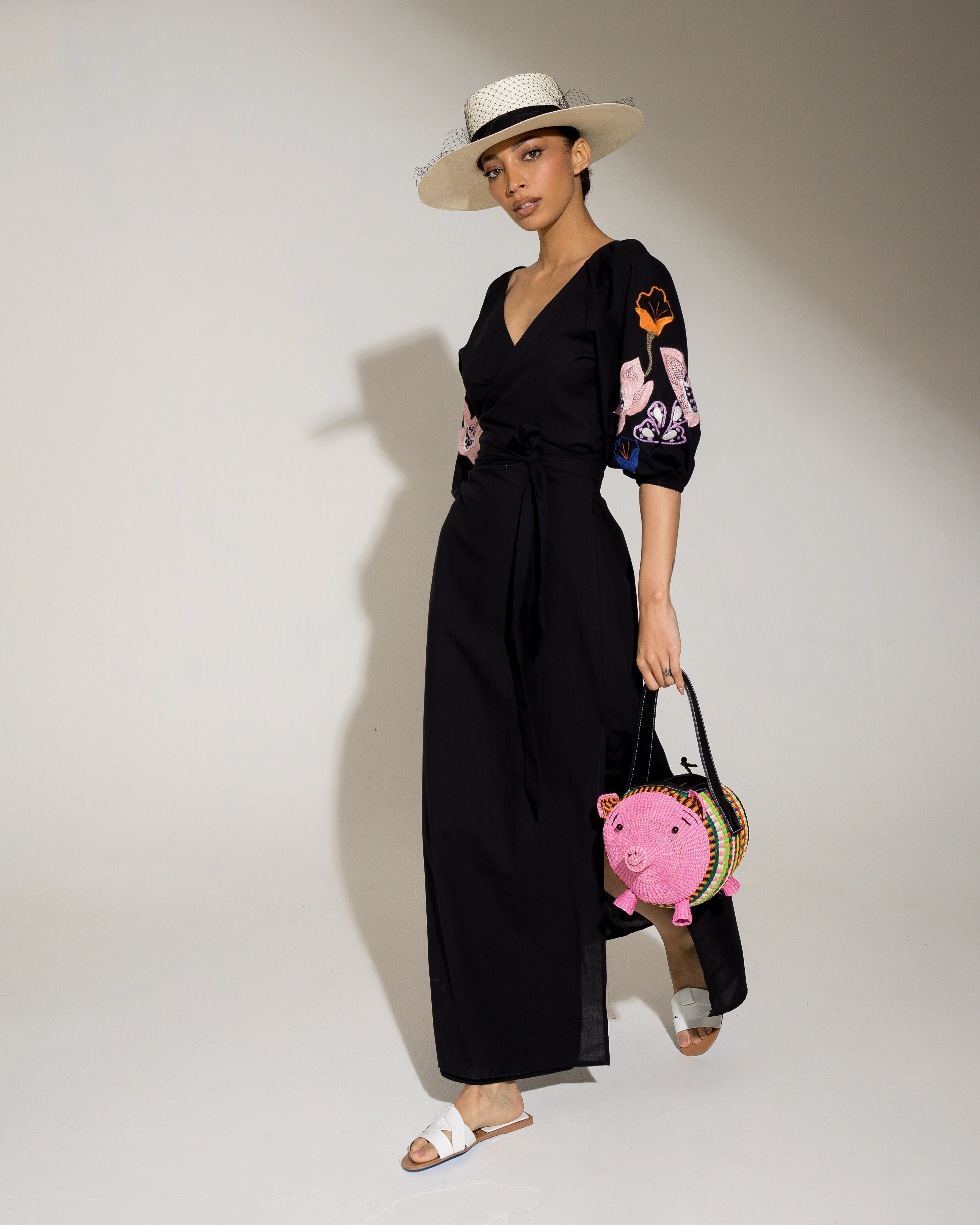 "Pig" Straw Bag