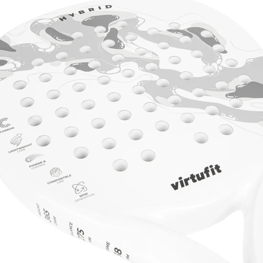 Racheta de Padel VirtuFit Hybrid Padel Racket- Negru- Gri