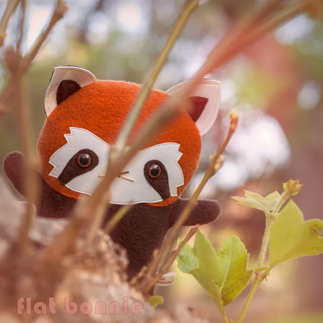 Red Panda stuffed animal - Handmade plush - aka Firefox, Lesser Panda