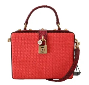 Red Python Snakeskin Raffia Leather Purse