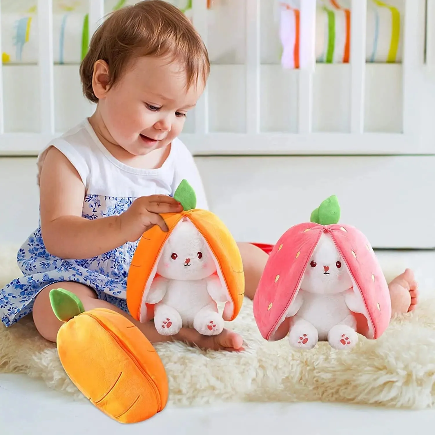Reversible Bunny Plush Toy 25cm