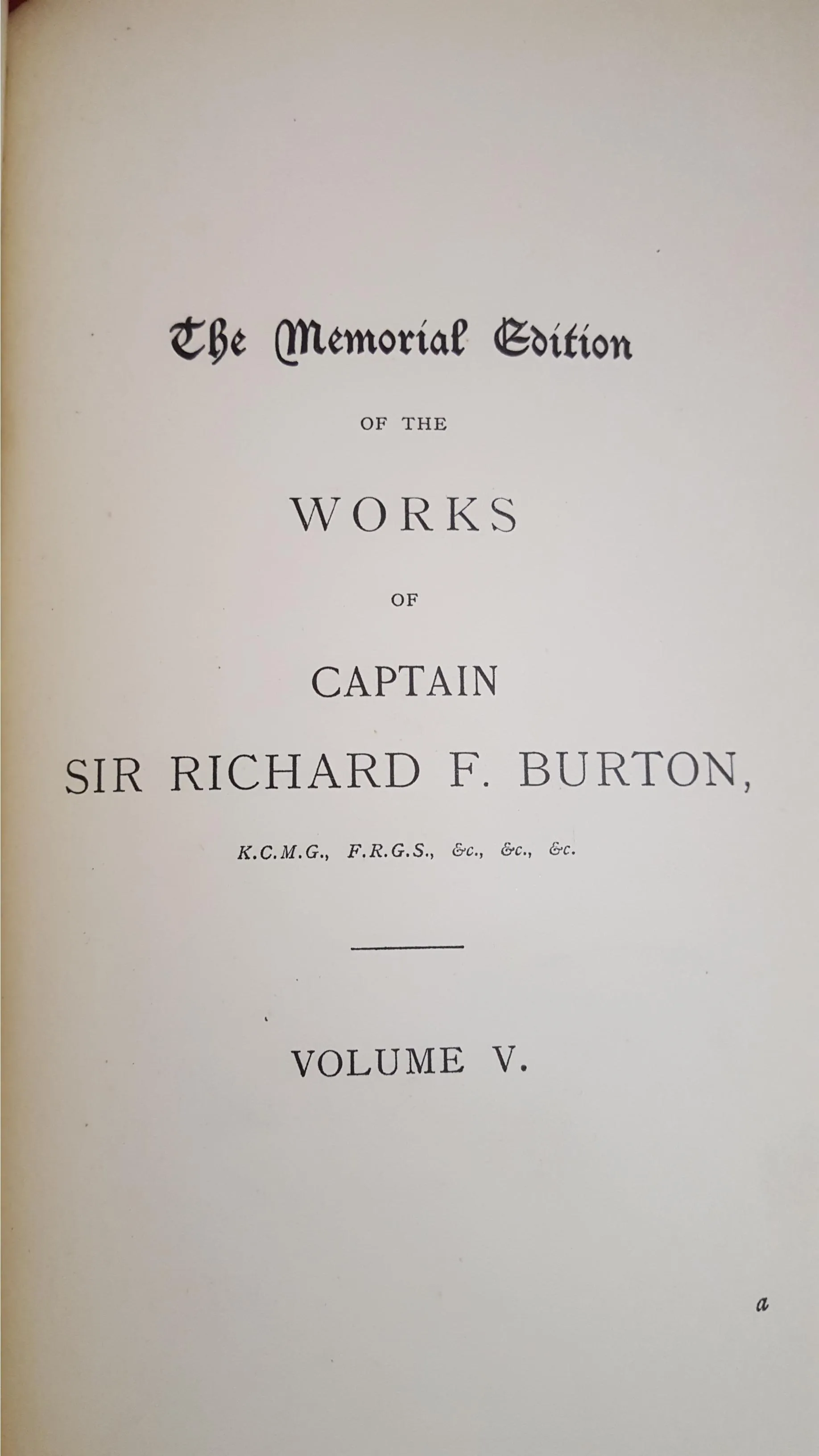 Richard F Burton - Vikram And The Vampire, Tylston & Edwards, 1893, Memorial Edition