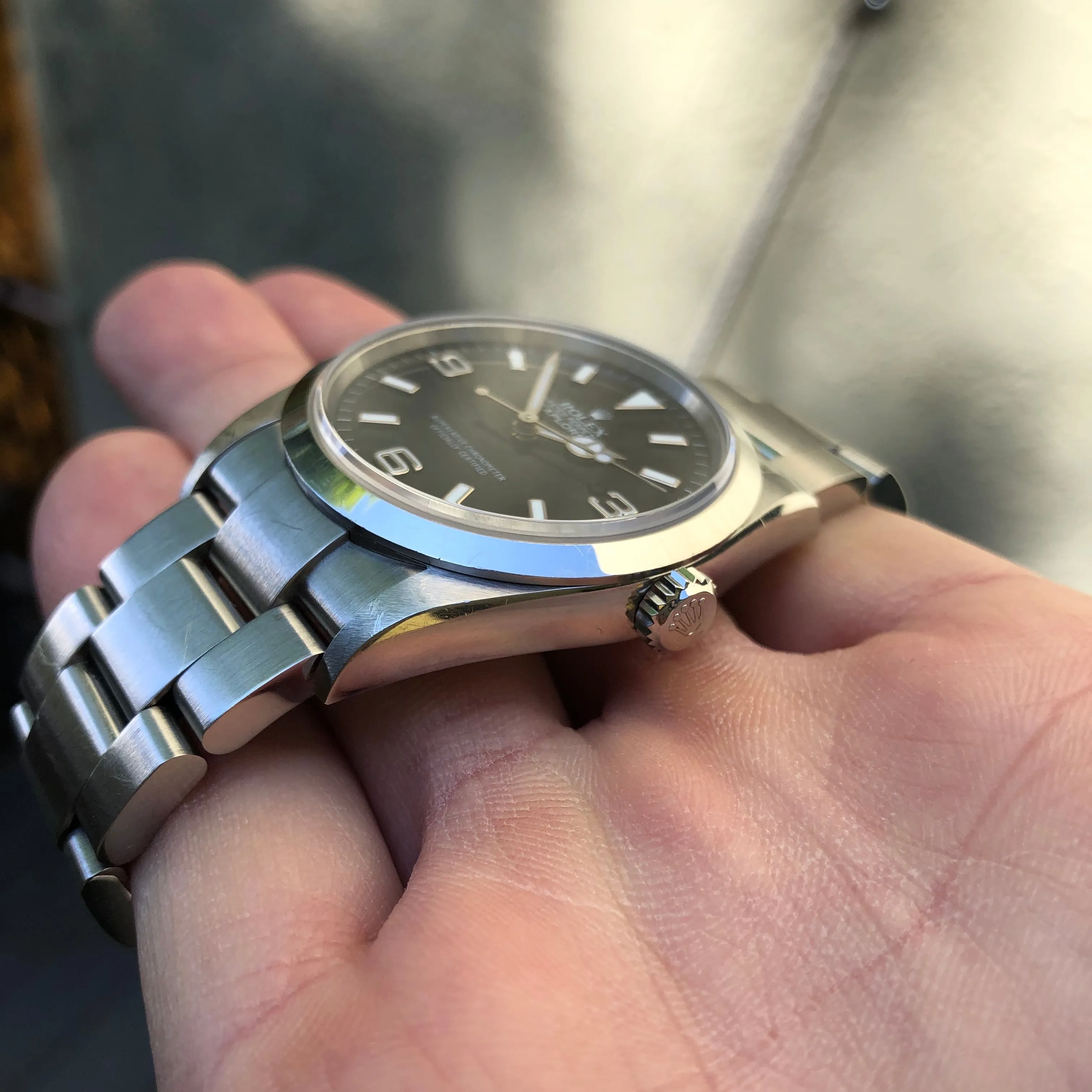 Rolex Explorer 114270 Oyster Perpetual Steel Wristwatch Box Papers Circa 2005 RSC Serviced
