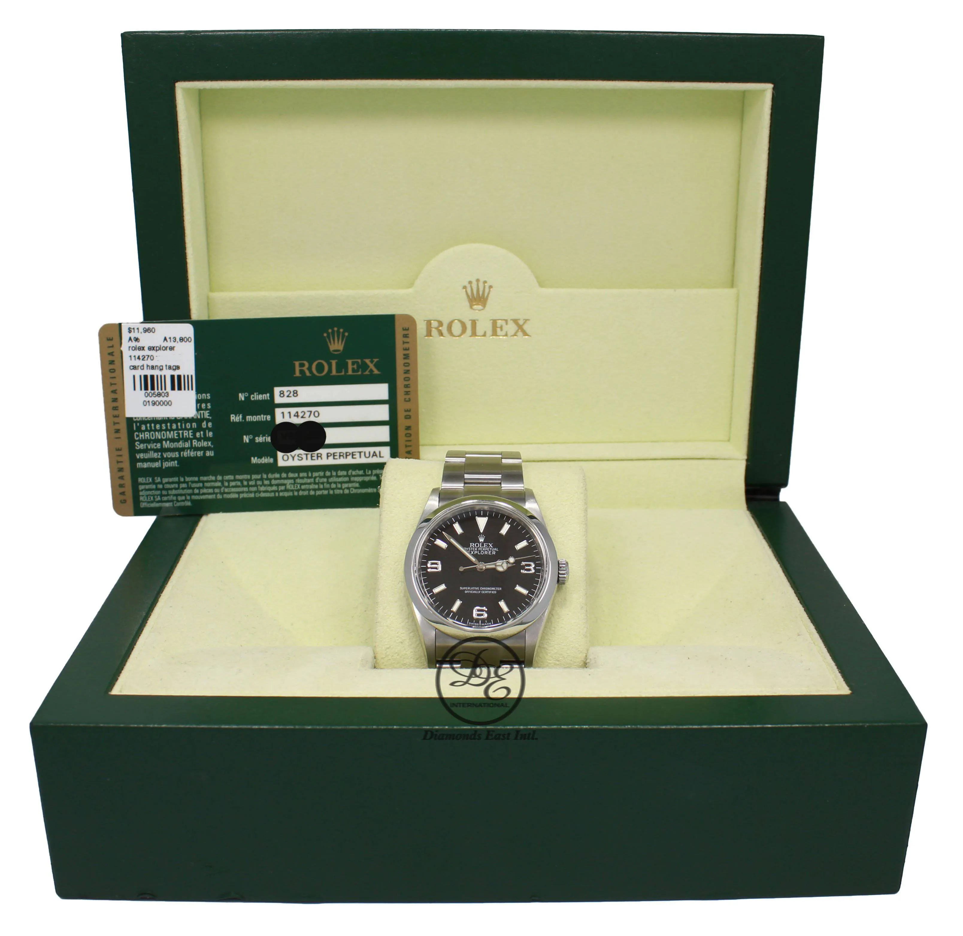 Rolex Explorer I 114270 Stainless Steel Oyster Black Dial Bezel Engraved Model! BOX/PAPERS