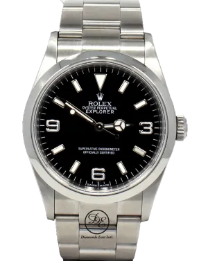 Rolex Explorer I 114270 Stainless Steel Oyster Black Dial Bezel Engraved Model! BOX/PAPERS