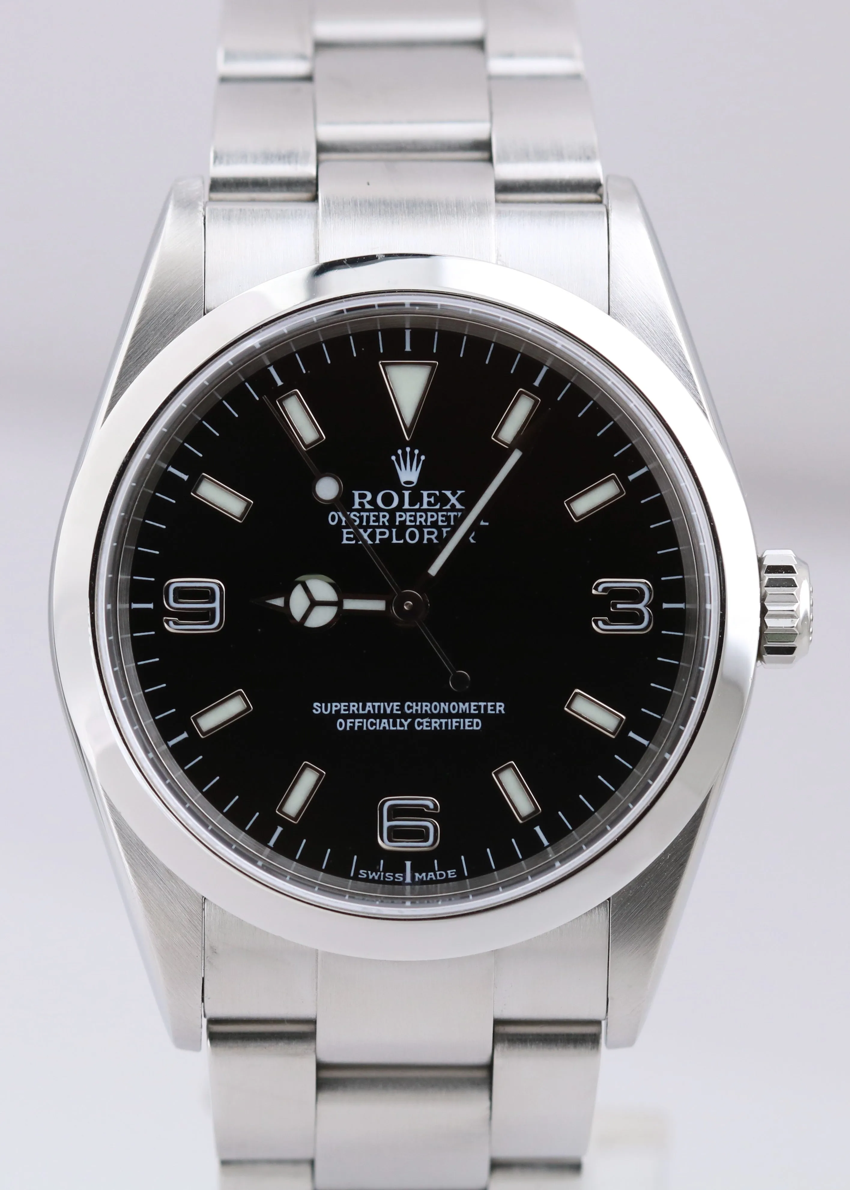 Rolex Explorer I Black 36mm 3-6-9 Stainless Steel Oyster Watch 114270