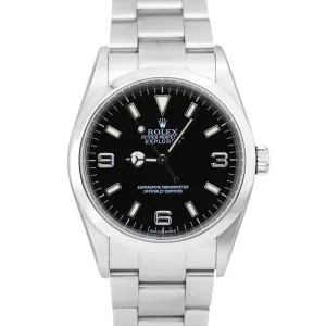 Rolex Explorer I Black 36mm 3-6-9 Stainless Steel Oyster Watch 114270