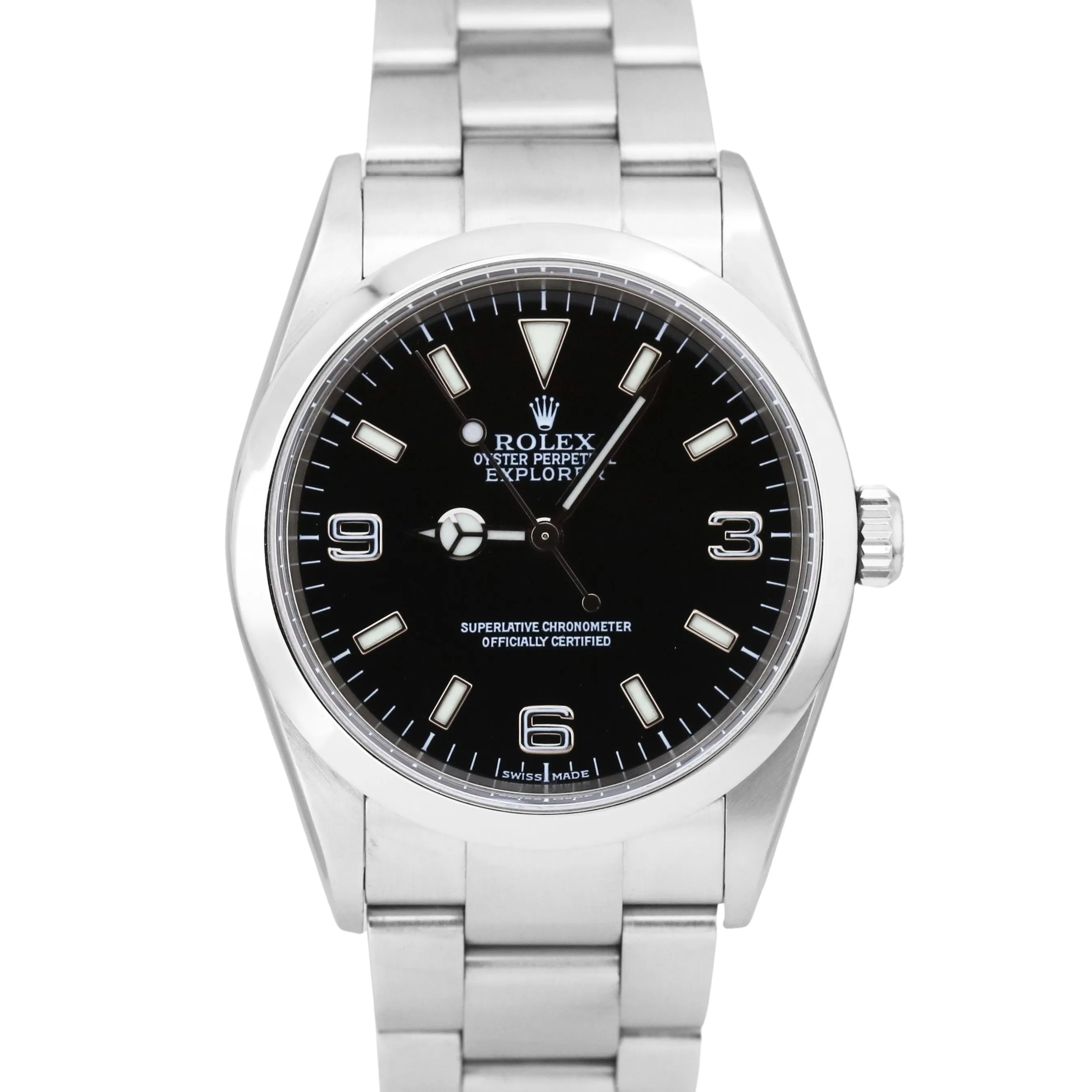 Rolex Explorer I Black 36mm 3-6-9 Stainless Steel Oyster Watch 114270