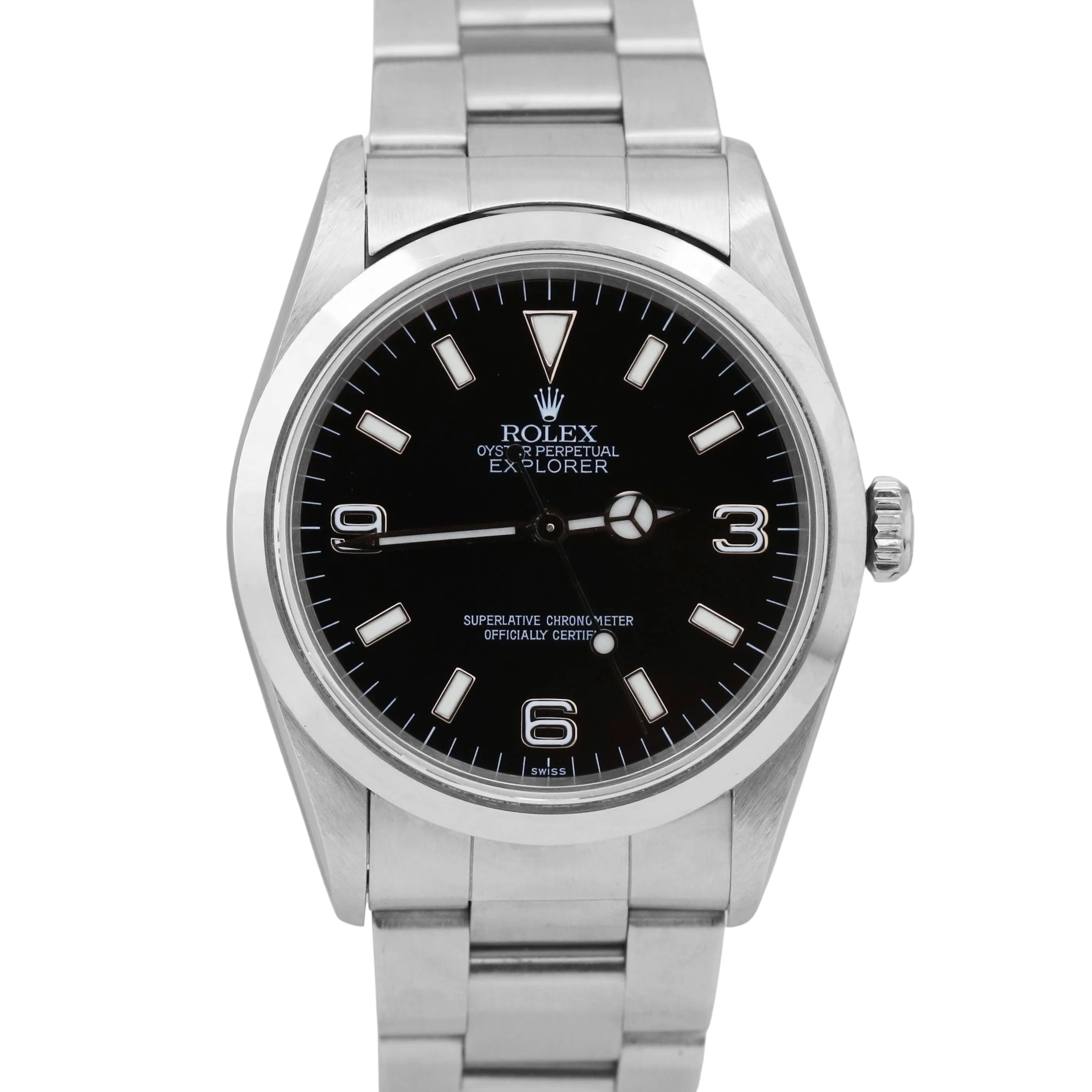 Rolex Explorer I Black SWISS ONLY 36mm Oyster Stainless Steel 14270 Watch