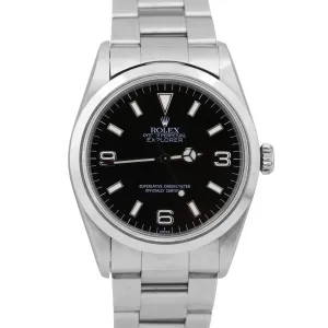 Rolex Explorer I Black SWISS ONLY 36mm Oyster Stainless Steel 14270 Watch