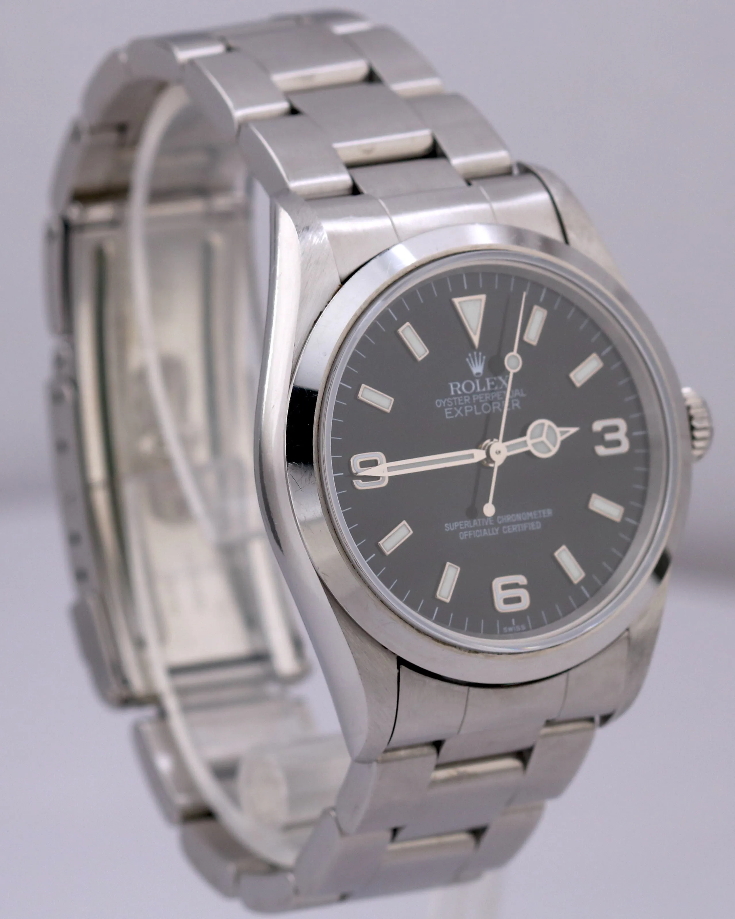 Rolex Explorer I Black SWISS ONLY 36mm Oyster Stainless Steel 14270 Watch