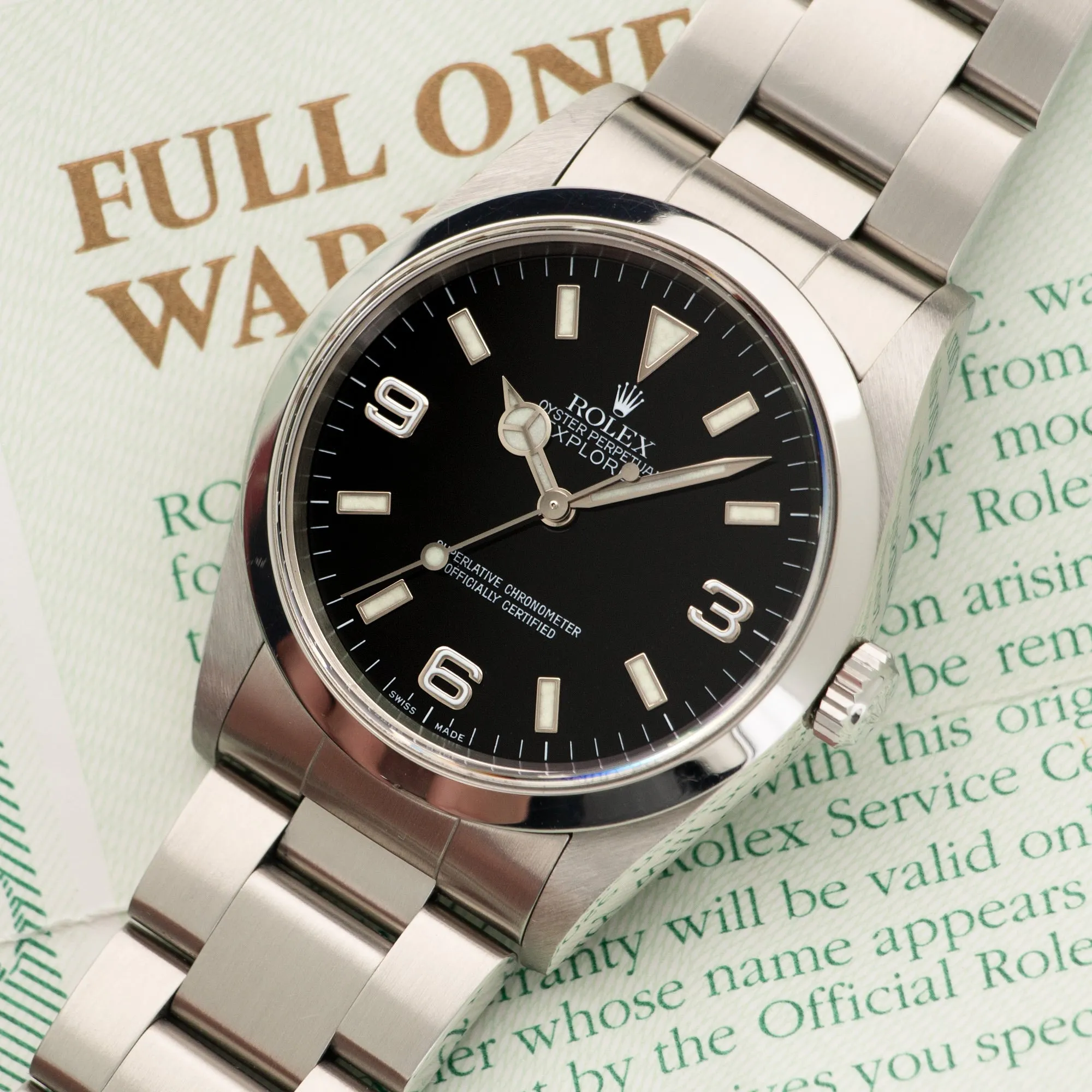 Rolex Explorer I Watch Ref. 14270 with Original Papers