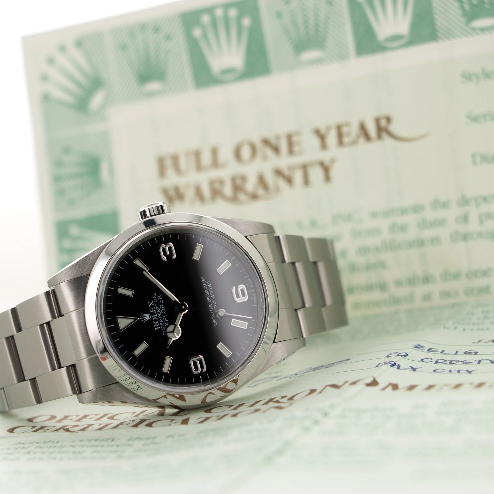 Rolex Explorer I Watch Ref. 14270 with Original Papers