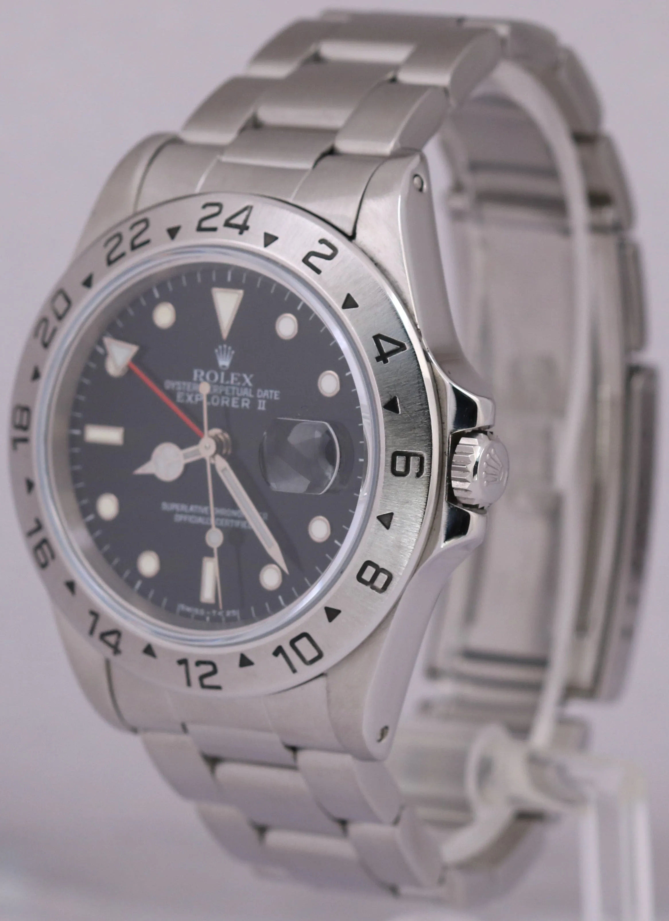 Rolex Explorer II Black Stainless Steel 40mm GMT Oyster Automatic Watch 16570
