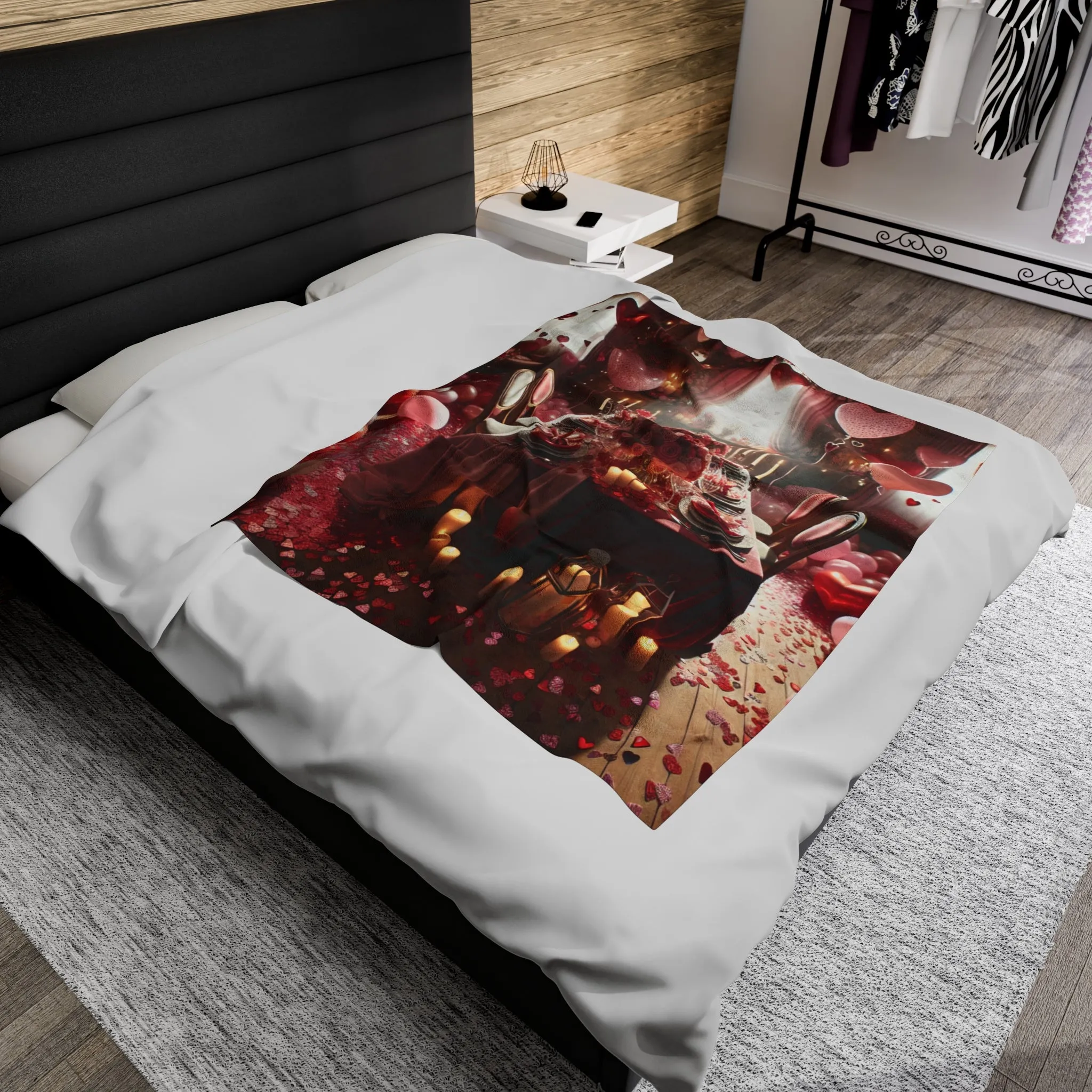 Romantic Velveteen Plush Blanket - Cozy Decor for Valentine's Day and Special Moments