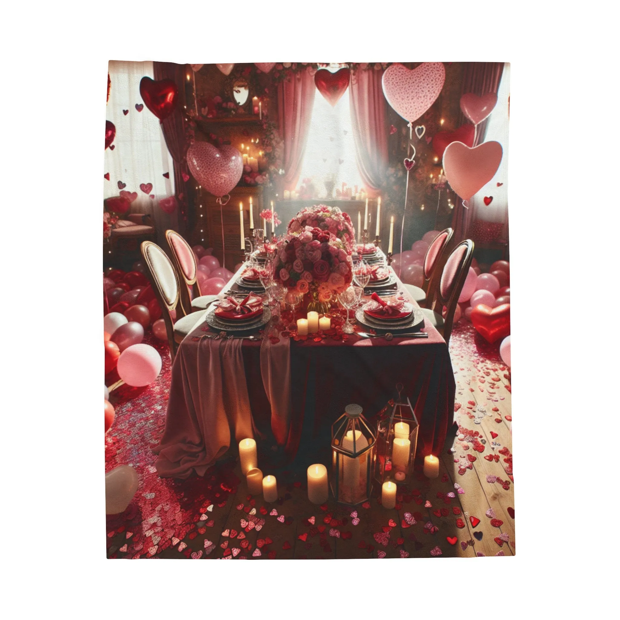 Romantic Velveteen Plush Blanket - Cozy Decor for Valentine's Day and Special Moments