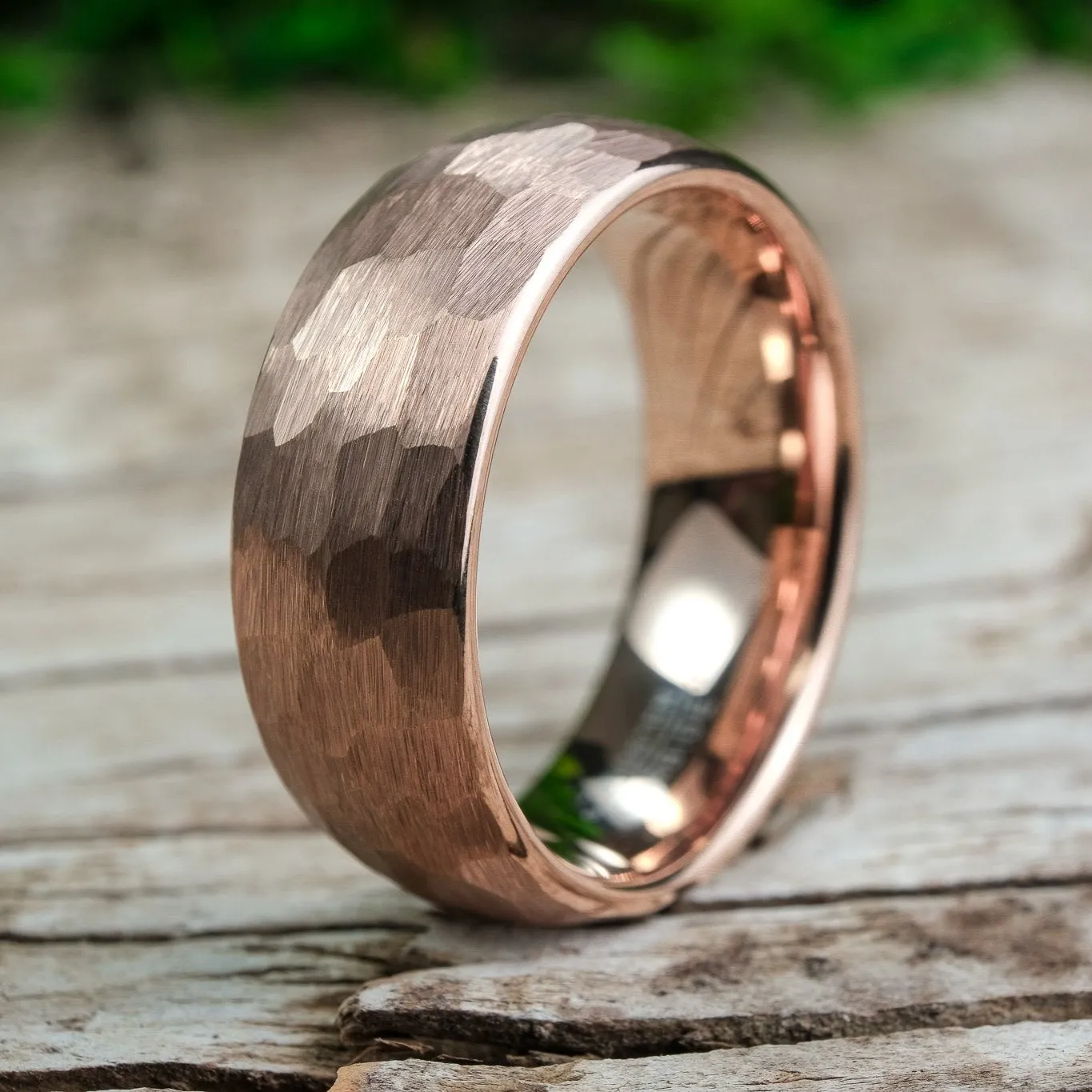 Rose Gold Hammered Band - 8mm