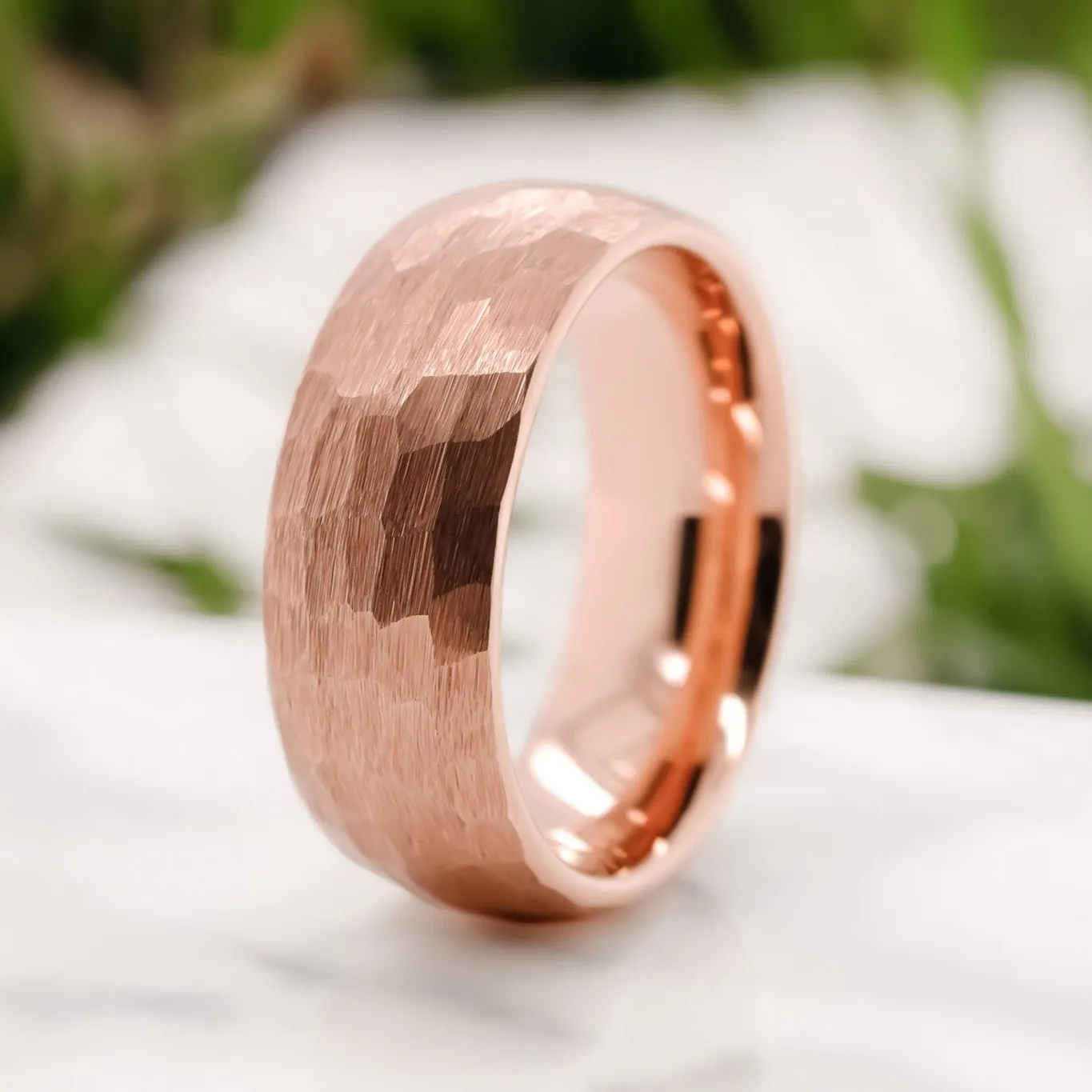 Rose Gold Hammered Band - 8mm