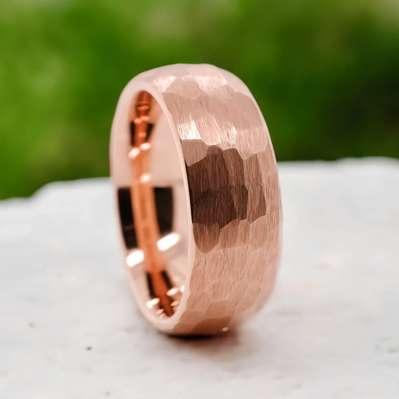 Rose Gold Hammered Band - 8mm