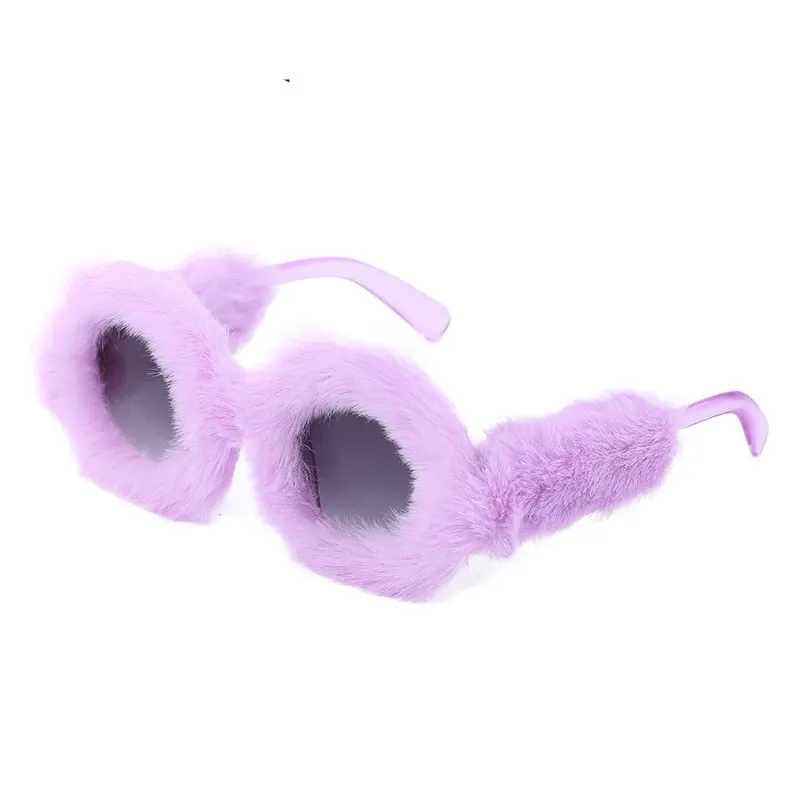 Round Plush Sunglasses