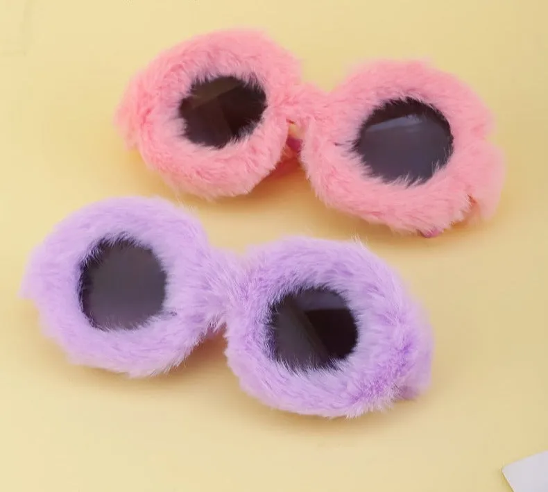 Round Plush Sunglasses