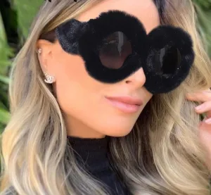 Round Plush Sunglasses