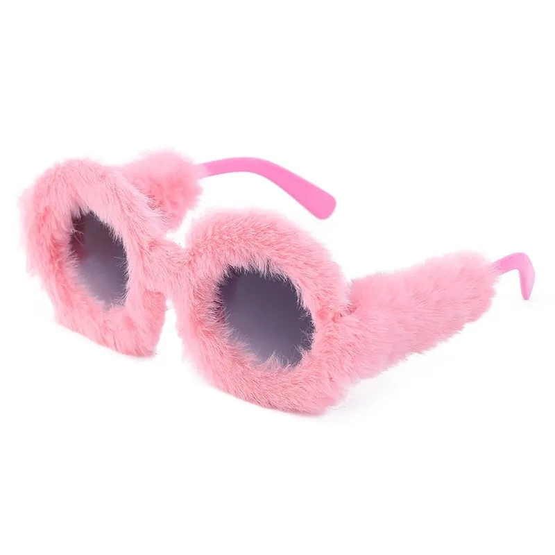 Round Plush Sunglasses