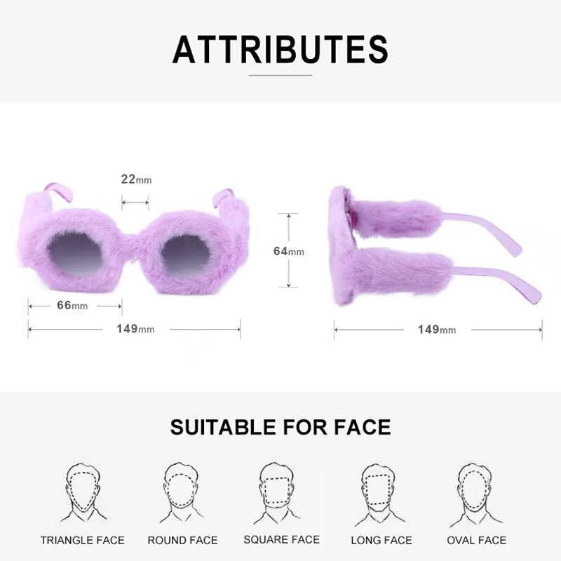 Round Plush Sunglasses