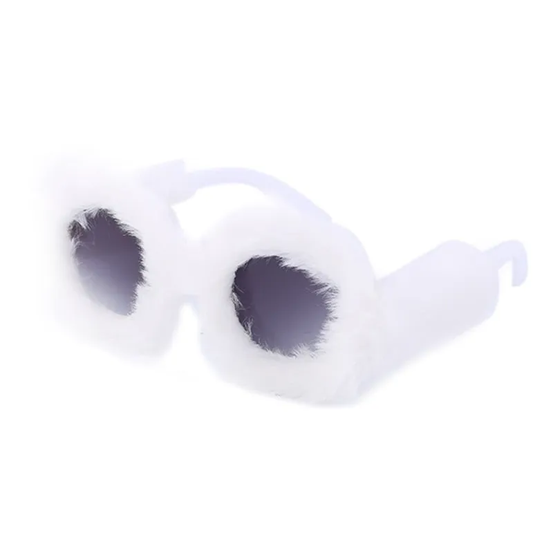 Round Plush Sunglasses