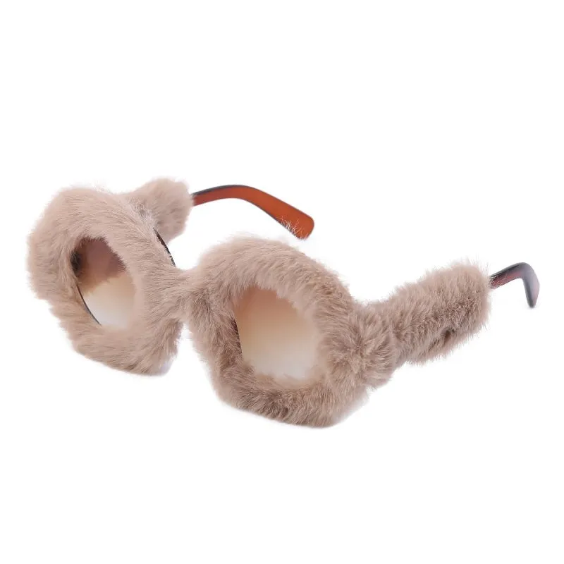 Round Plush Sunglasses
