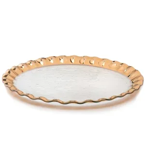 Ruffle Giant Round Platter Gold 20"